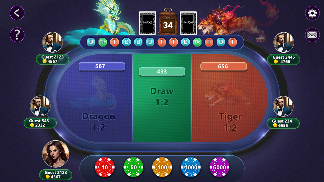 Duel Naga dan Harimau: Permainan Kasino Dragon Tiger Online